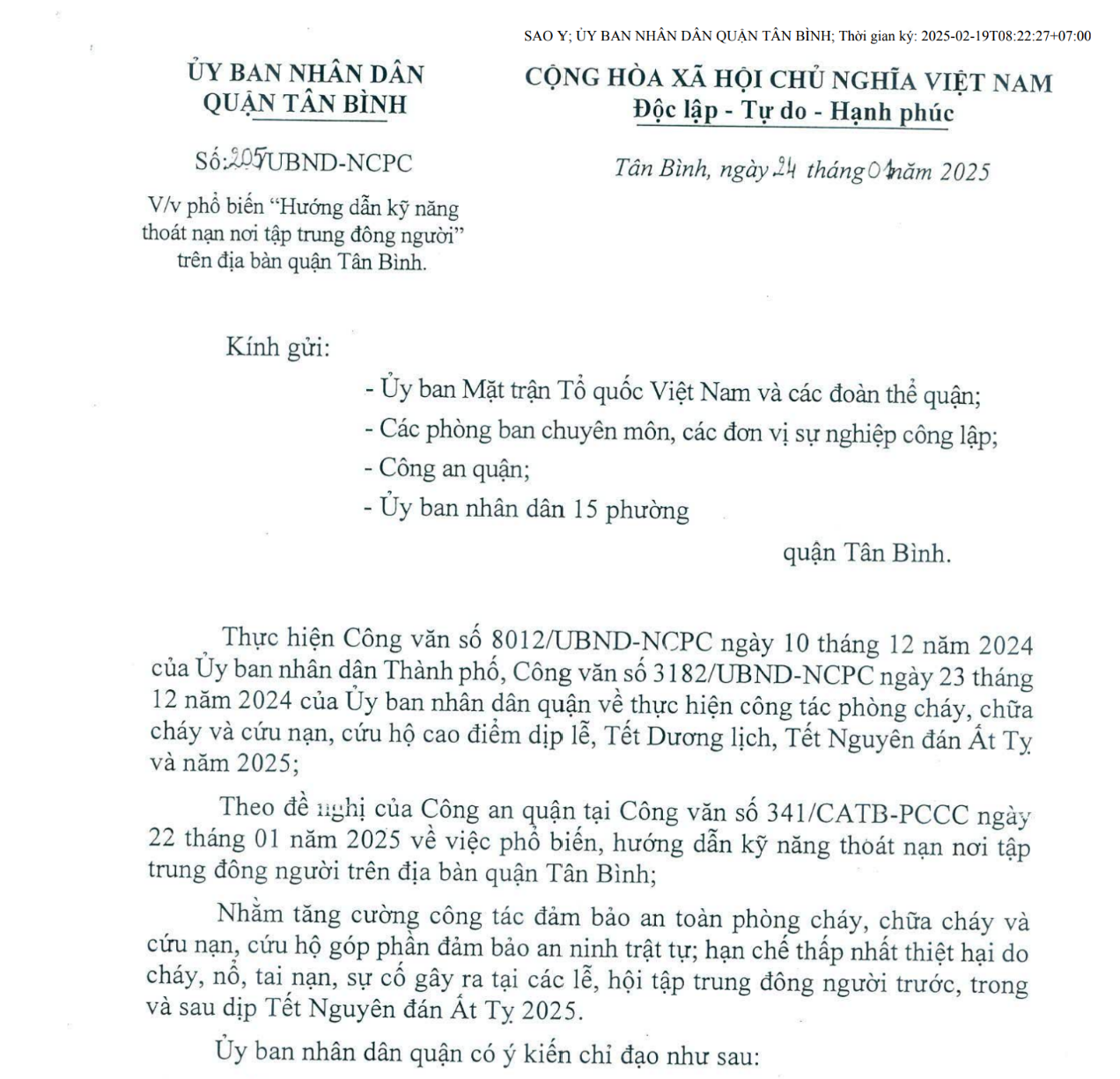 205- VV hướng dẫn thoát nạn nơi đông người