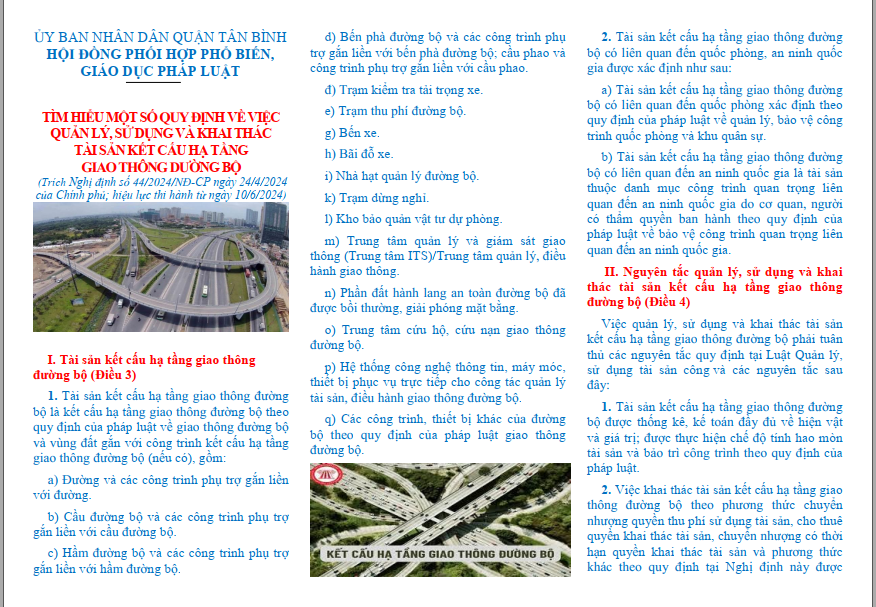 Nghị định 44/2024/NĐ-CP của Chính phủ quy định về quản lý, sử dụng và khai thác tài sản kết cấu hạ tầng giao thông đường bộ do Nhà nước đầu tư, quản lý.