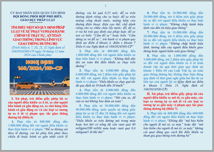 Nghị định số 168/2024/NĐ-CP của Chính phủ: Quy định xử phạt vi phạm hành chính về trật tự, an toàn giao thông trong lĩnh vực giao thông đường bộ; trừ điểm, phục hồi điểm giấy phép lái xe