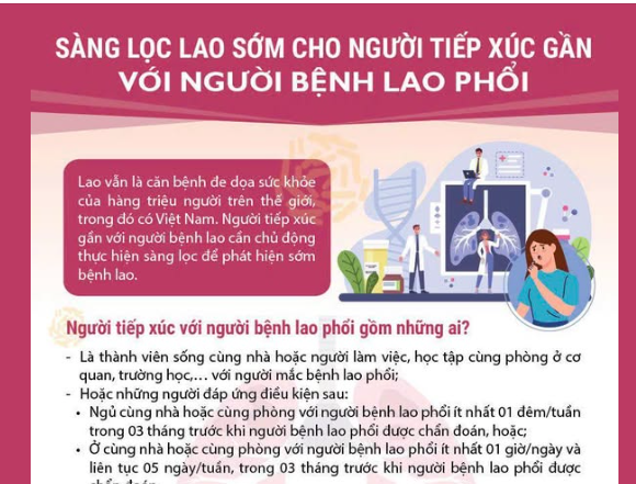 Sàng lọc lao sớm cho người tiếp xúc gần với người bệnh lao phổi