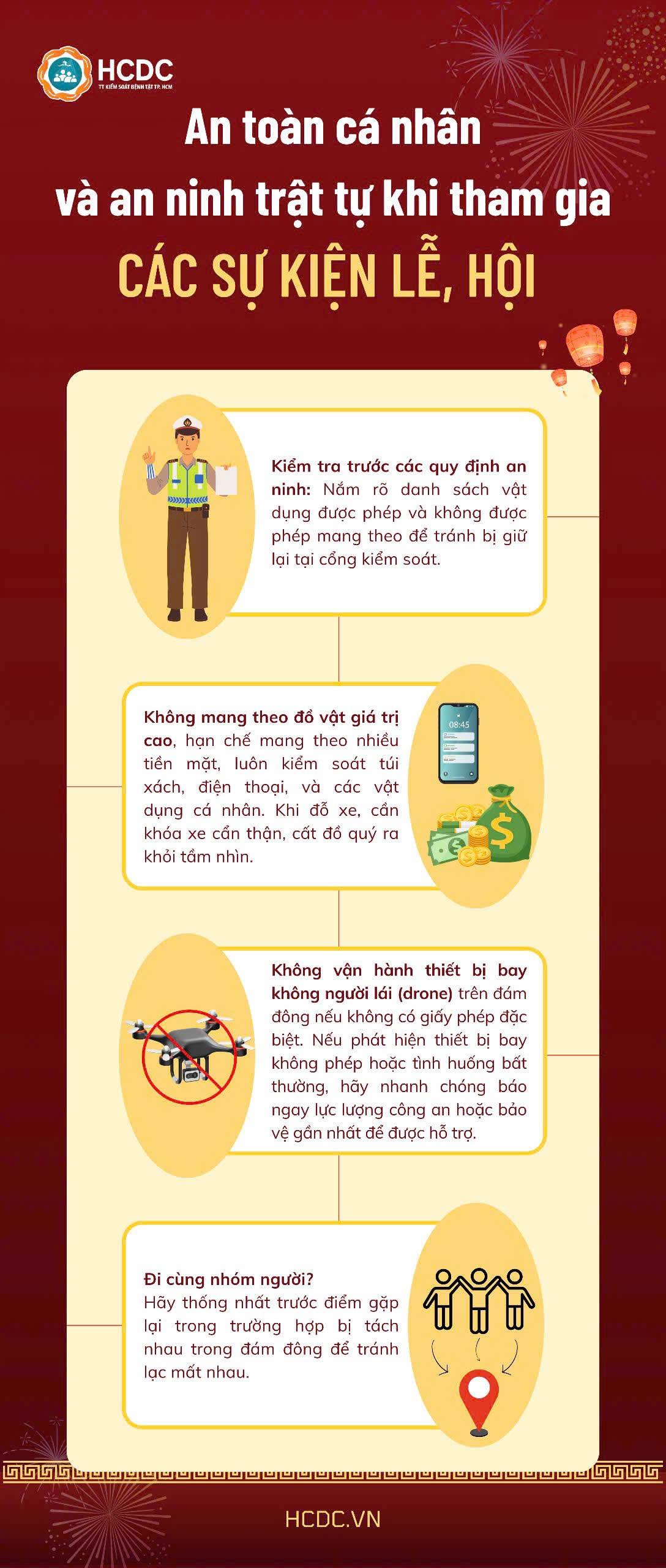 Khuyến cáo một số biện pháp bảo vệ bản thân khi tham gia các sự kiện lễ hội