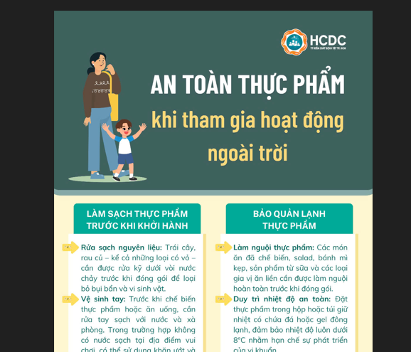An toàn thực phẩm khi tham gia hoạt động ngoài trời