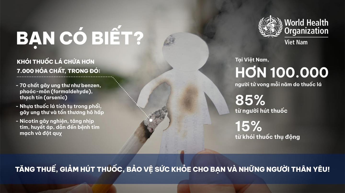 Hơn 100.000 ca tử vong ở Việt Nam mỗi năm có liên quan đến hút thuốc lá!