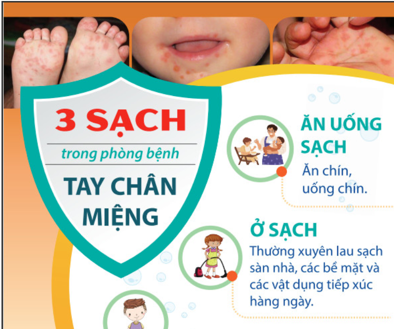 3 Sạch trong phòng bệnh tay chân miệng