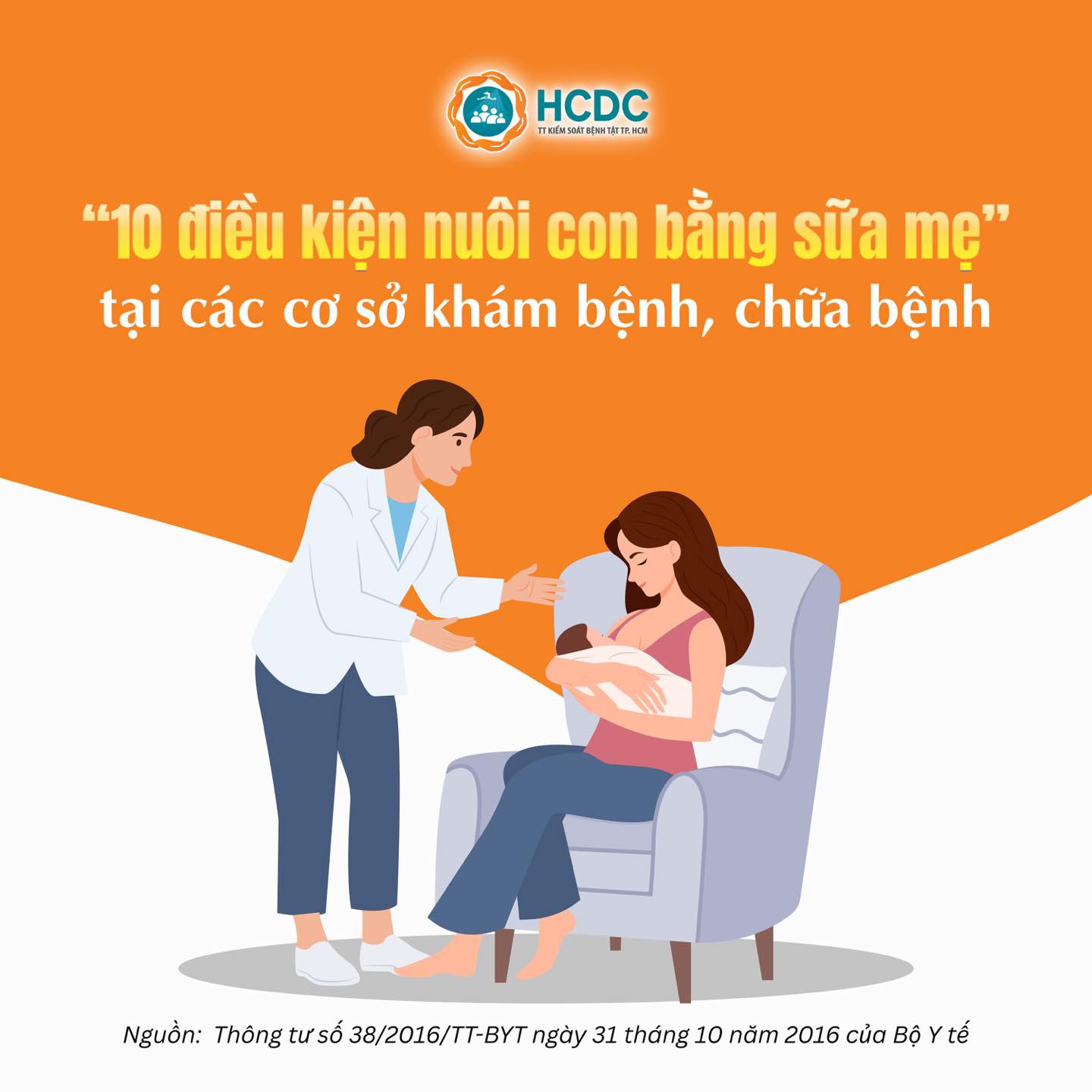 “10 điều kiện nuôi con bằng sữa mẹ” tại các cơ sở khám bệnh, chữa bệnh"
