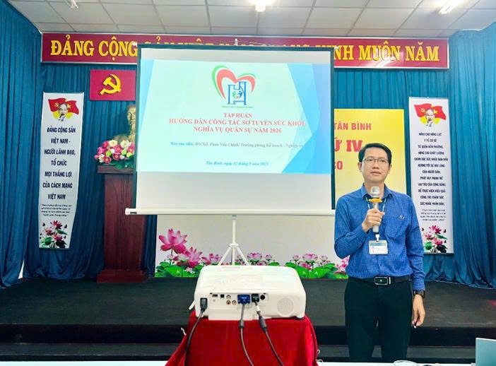 Trung tâm Y tế khu vực Tân Bình tổ chức tập huấn, hướng dẫn công tác khám sơ tuyển sức khỏe nghĩa vụ quân sự năm 2026