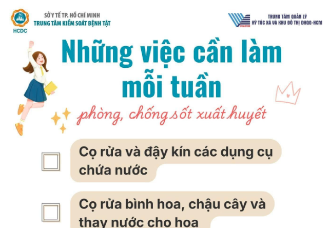 Những việc cần làm mỗi tuần để phòng, chống sốt xuất huyết