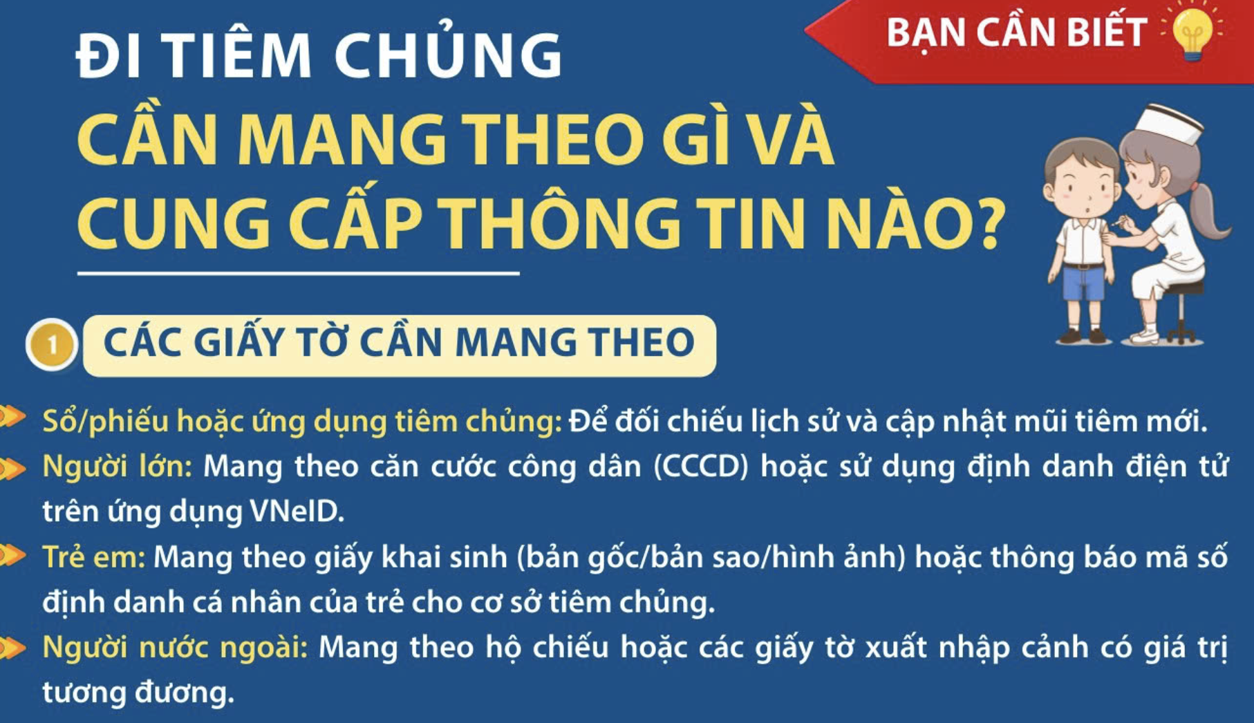 [Bạn cần biết] Đi tiêm chủng cần mang theo gì và cung cấp thông tin nào?