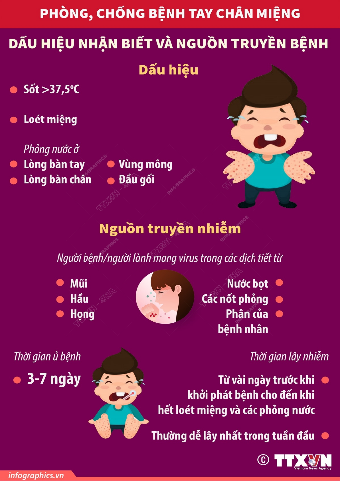 CẢNH BÁO GIA TĂNG SỐ CA BỆNH TAY CHÂN MIỆNG TRÊN ĐỊA BÀN