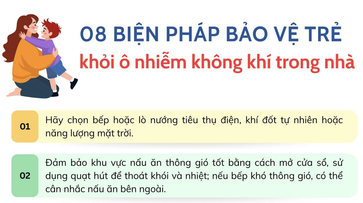 08 biện pháp bảo vệ trẻ khỏi ô nhiễm không khí trong nhà