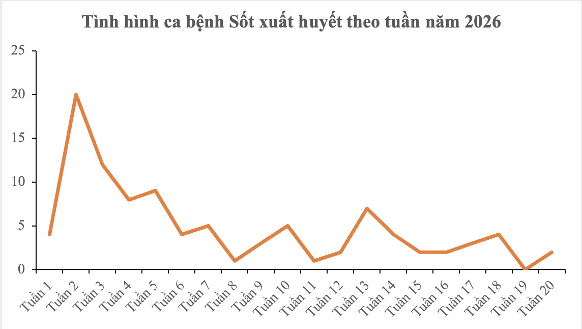 Tình hình dịch bệnh truyền nhiễm trên địa bàn phường Tân Bình tính đến tuần 20/2026