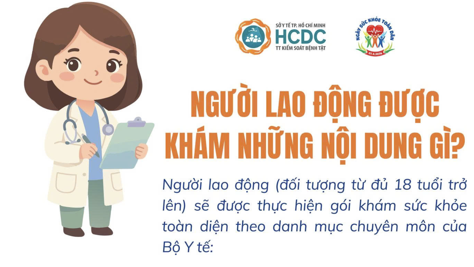 Cơ hội tầm soát bệnh và bảo vệ sức khỏe cho người lao động