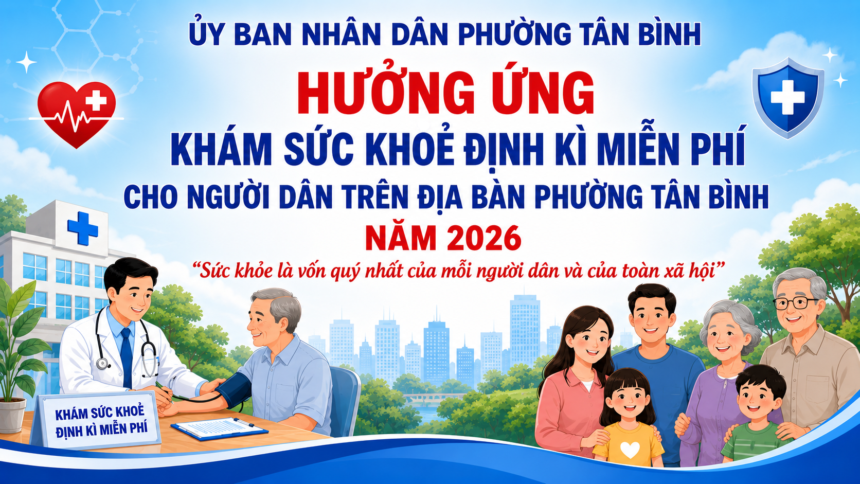 KHÁM SỨC KHOẺ ĐỊNH KÌ MIỄN PHÍ CHO NGƯỜI DÂN TRÊN ĐỊA BÀN PHƯỜNG TÂN BÌNH