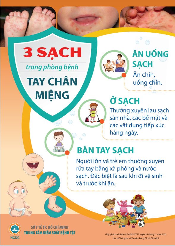 3 Sạch trong phòng bệnh tay chân miệng