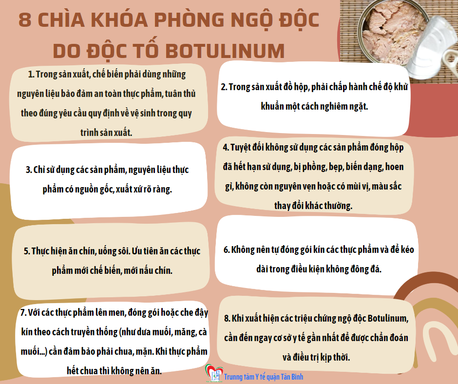 8 chìa khóa phòng ngộ độc do độc tố Botulinum