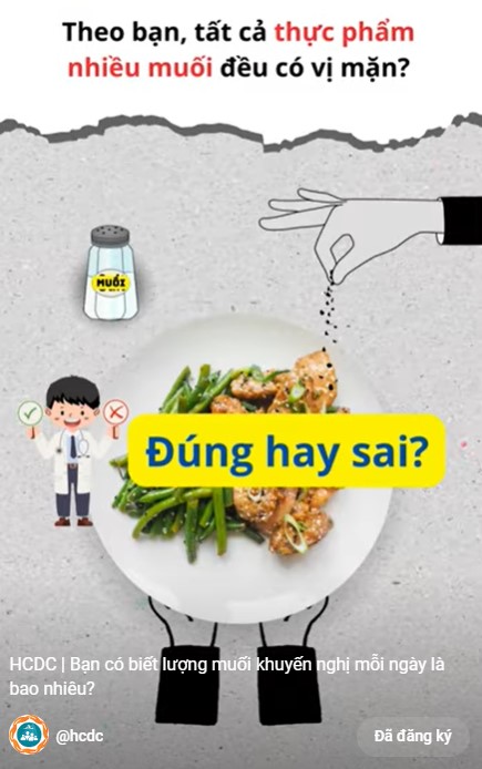 HCDC | Bạn có biết lượng muối khuyến nghị mỗi ngày là bao nhiêu?