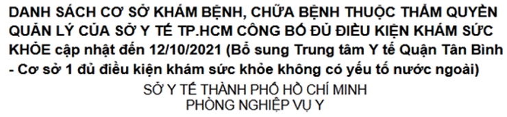 Giấy chứng nhận đủ điều kiện Khám sức khỏe theo Thông tư 14