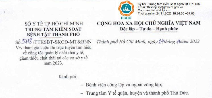 Tham gia cuộc thi trực tuyến tìm hiểu công tác quản lý chất thải y tế