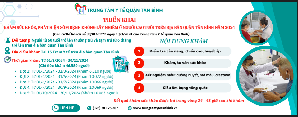 Chương trình khám sức khỏe người cao tuổi trên địa bàn quận Tân Bình năm 2024