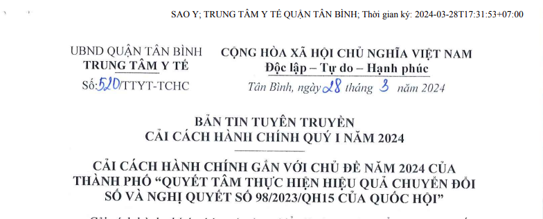 CẢI CÁCH HÀNH CHÍNH GẮN VỚI CHỦ ĐỀ NĂM 2024 CỦA  THÀNH PHỐ “QUYẾT TÂM THỰC HIỆN HIỆU QUẢ CHUYỂN ĐỔI SỐ VÀ NGHỊ QUYẾT SỐ 98/2023/QH15 CỦA QUỐC HỘI”
