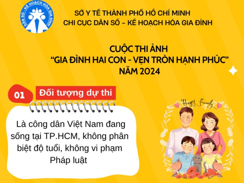CUỘC THI ẢNH "GIA ĐÌNH HAI CON - VẸN TRÒN HẠNH PHÚC" NĂM 2024